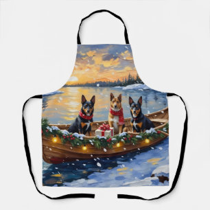 Belgian Malinois Christmas Boat Holiday Apron