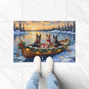 Belgian Malinois Christmas Boat Holiday Doormat