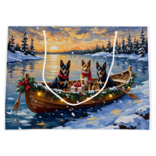 Belgian Malinois Christmas Boat Holiday Large Gift Bag