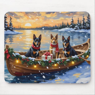 Belgian Malinois Christmas Boat Holiday Mouse Mat