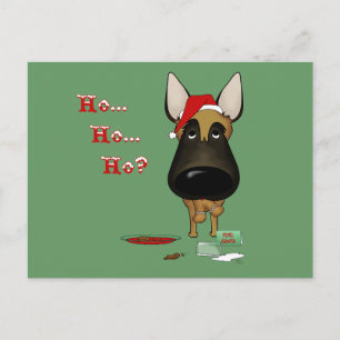 Belgian Malinois Christmas - Ho Ho Ho??? Holiday Postcard