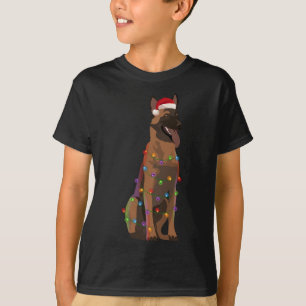 Belgian Malinois Christmas Lights Xmas Dog Lover T-Shirt