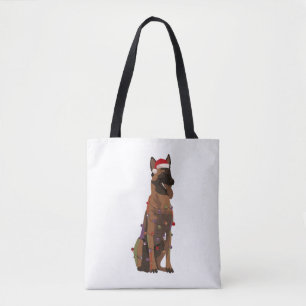 Belgian Malinois Christmas Lights Xmas Dog Lover Tote Bag