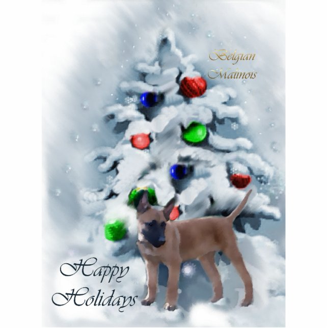 Belgian Malinois Christmas Ornament Photo Sculpture Decoration (Front)
