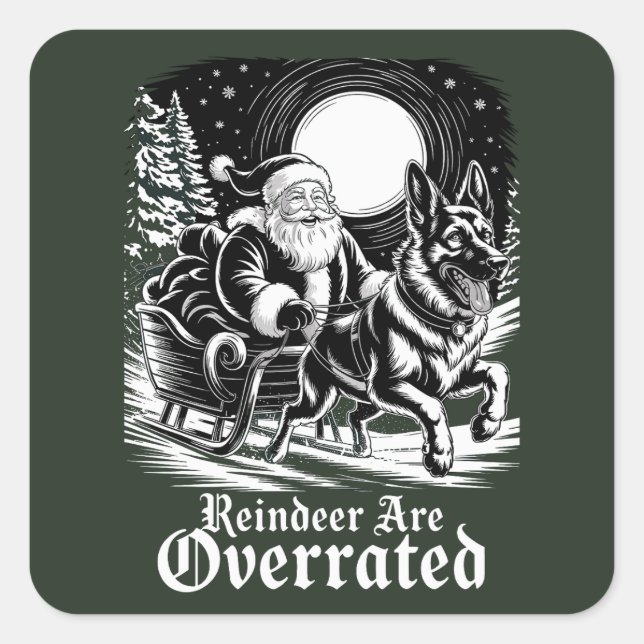 Belgian Malinois Christmas Reindeer are Overrated Square Sticker (Front)