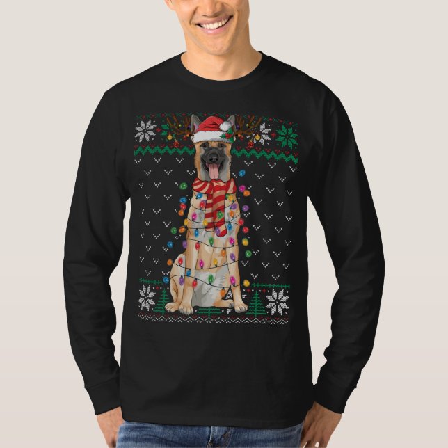Belgian Malinois Christmas Ugly Sweater Funny Dog  (Front)