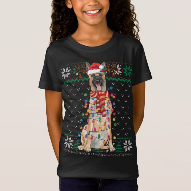Belgian Malinois Christmas Ugly Sweater Funny Dog  (Front)