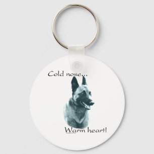 Belgian Malinois Cold Nose Warm Heart Keychain