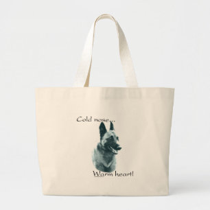 Belgian Malinois Cold Nose Warm Heart Large Tote Bag