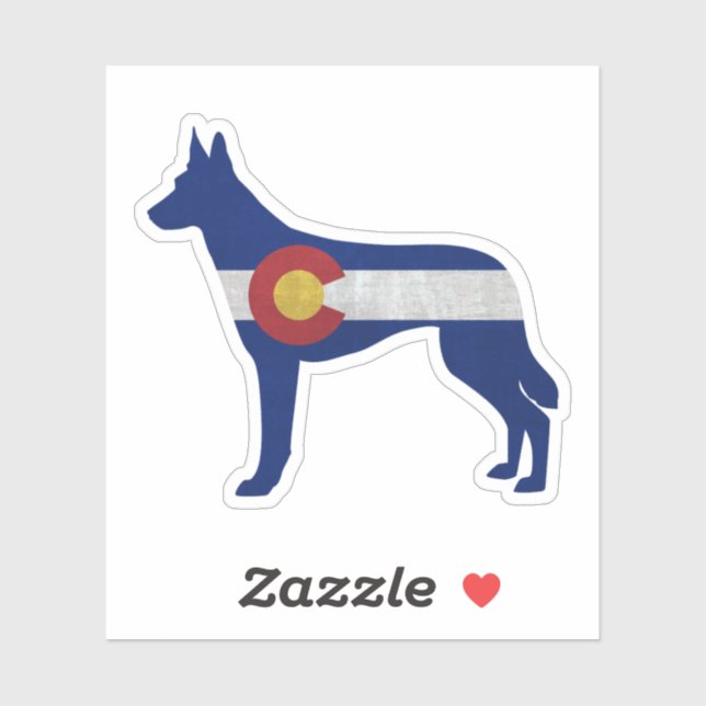 Belgian Malinois Colorado Flag Silhouette (Sheet)