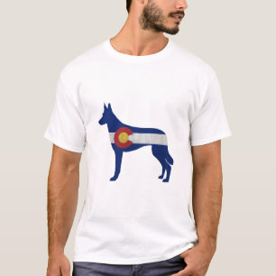 Belgian Malinois Colorado Flag Silhouette T-Shirt