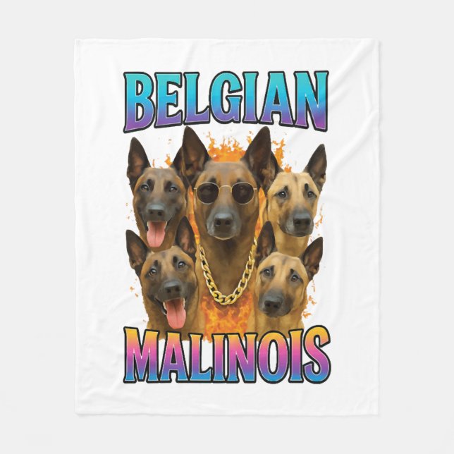 Belgian Malinois Copy Fleece Blanket (Front)