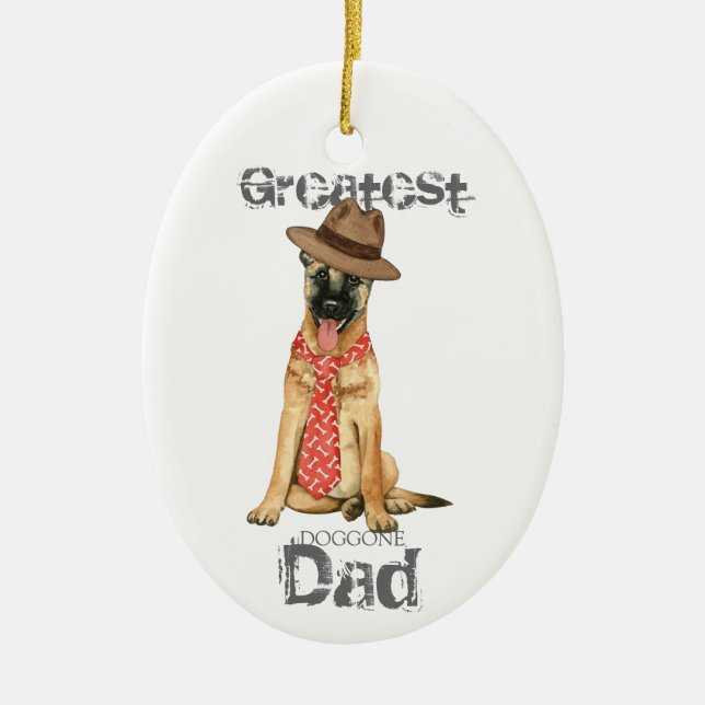 Belgian Malinois Dad Ceramic Ornament (Front)