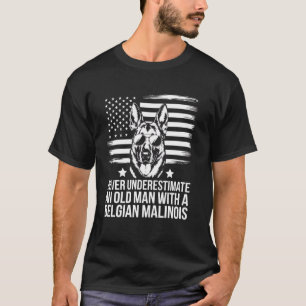 Belgian Malinois Dad Dog Lover American Flag Veter T-Shirt