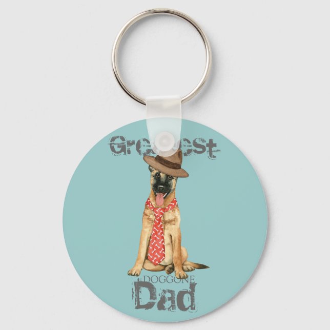Belgian Malinois Dad Key Ring (Front)
