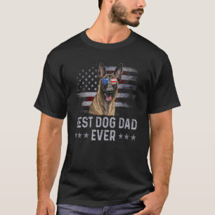 Belgian Malinois Dad Vintage American Flag Patriot T-Shirt