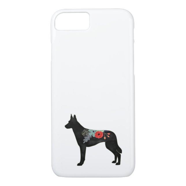 Belgian Malinois Dog Breed Bohemian Floral Saddle Case-Mate iPhone Case (Back)