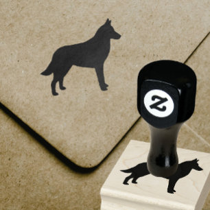 Belgian Malinois Dog Breed Silhouette Rubber Stamp