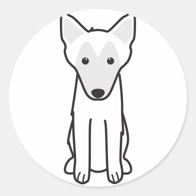 Belgian Malinois Dog Cartoon Classic Round Sticker (Front)