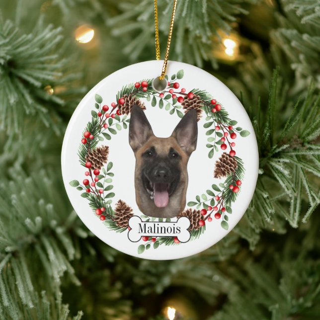 Belgian Malinois dog Ceramic Tree Decoration (Tree)