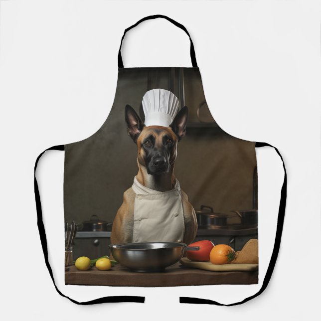 Belgian Malinois Dog Chef Apron (Front)