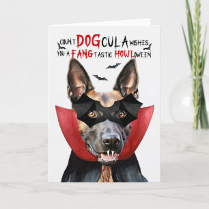 Belgian Malinois Dog Funny Count DOGcula Halloween Holiday Card