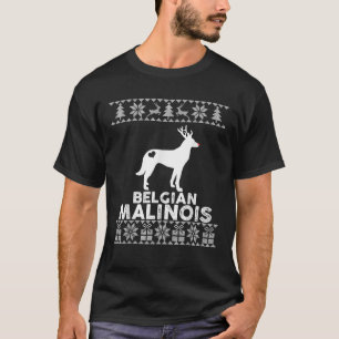 Belgian Malinois Dog Lover Reindeer Ugly Christmas T-Shirt