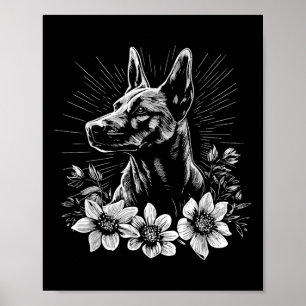 Belgian Malinois Dog Lover Retro Style Tattoo _1  Poster