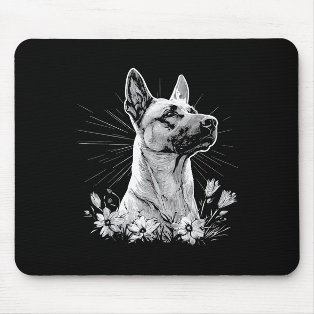 Belgian Malinois Dog Lover Retro Style Tattoo  Mouse Mat (Front)