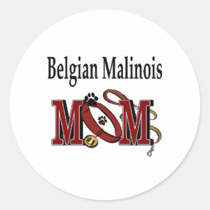 Belgian Malinois Dog MOM Classic Round Sticker