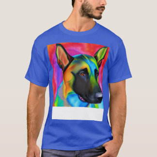 Belgian Malinois Dog Rainbow Painting T-Shirt