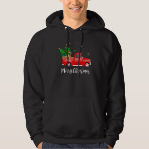 Belgian Malinois Dog Riding Red Truck Christmas Hoodie