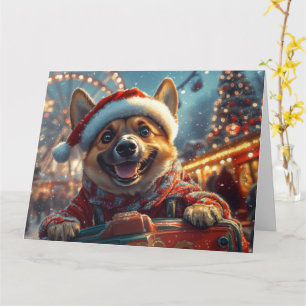 Belgian Malinois Dog Roller Coaster Christmas  Card