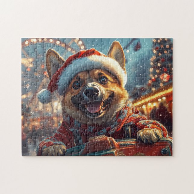 Belgian Malinois Dog Roller Coaster Christmas  Jigsaw Puzzle (Horizontal)