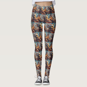 Belgian Malinois Dog Roller Coaster Christmas Leggings