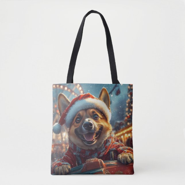 Belgian Malinois Dog Roller Coaster Christmas  Tote Bag (Front)