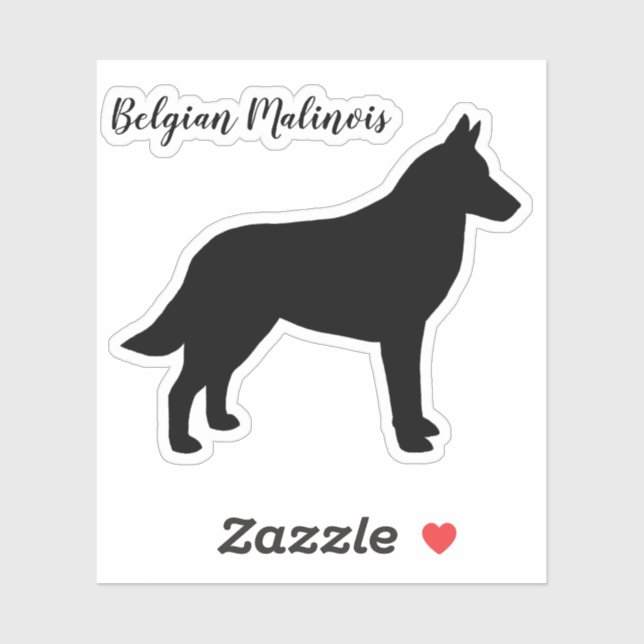 Belgian Malinois Dog Silhouette Vinyl Sticker (Sheet)