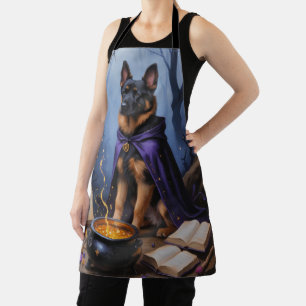 Belgian Malinois Dog Whimsical Halloween Painting Apron