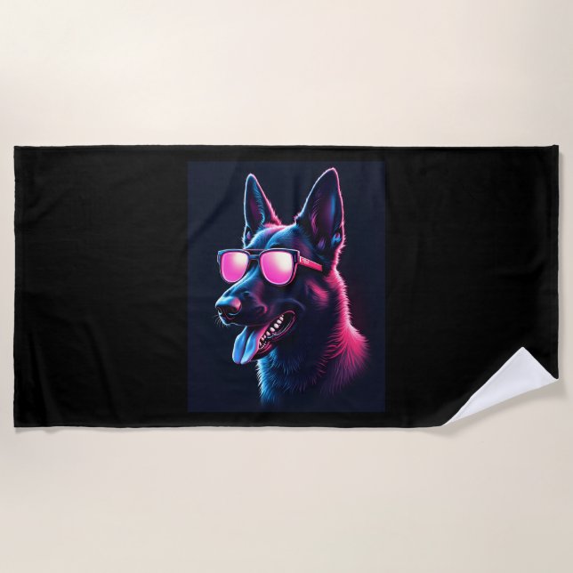Belgian Malinois Dogs Belgian Malinoiss T-Shirt Beach Towel (Front)