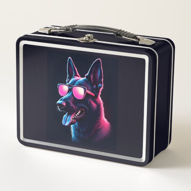 Belgian Malinois Dogs Belgian Malinoiss T-Shirt Metal Lunch Box (Front)
