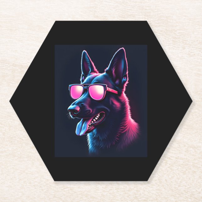 Belgian Malinois Dogs Belgian Malinoiss T-Shirt Paper Coaster (Front)