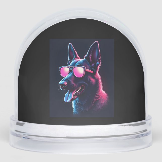 Belgian Malinois Dogs Belgian Malinoiss T-Shirt Snowglobe (Front)