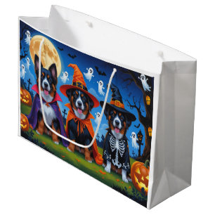 Belgian Malinois Dogs Pumpkin Halloween Funny  Large Gift Bag