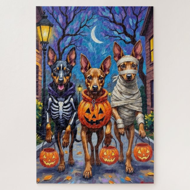 Belgian Malinois Dogs Trick-or-Treating Halloween  Jigsaw Puzzle (Vertical)