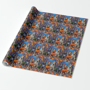 Belgian Malinois Dogs Trick-or-Treating Halloween  Wrapping Paper