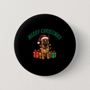 Belgian Malinois Dressed Up For Christmas 6 Cm Round Badge