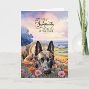 Belgian Malinois Field of Wildflowers Pet Sympathy Card