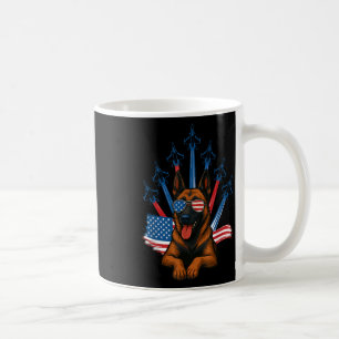 Belgian Malinois Fighter Jet Aeroplane Patriotic D Coffee Mug
