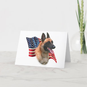 Belgian Malinois Flag Card