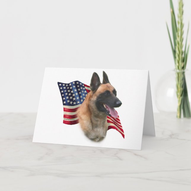 Belgian Malinois Flag Card (Front)